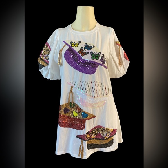 Queen of Sparkles sequin grad cap dress size small - Picture 15 of 16